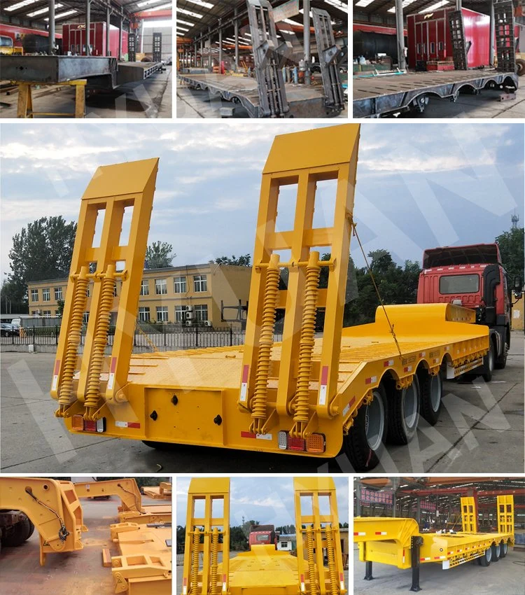 Low Bed Semi Trailer Dimensionssemi Flatbed Trailer Axle for Sale Made in China