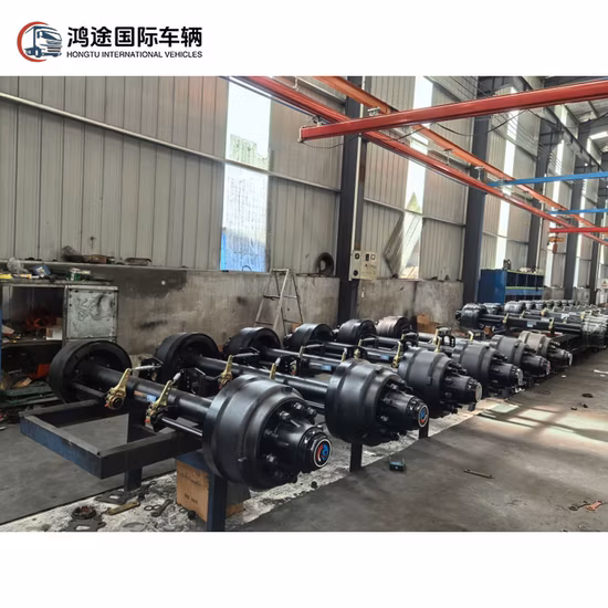 German Type 16t Assemble Truck Rear Steer Axles for Trailer 25 Ton American Type Axle Rear Steer Axle
