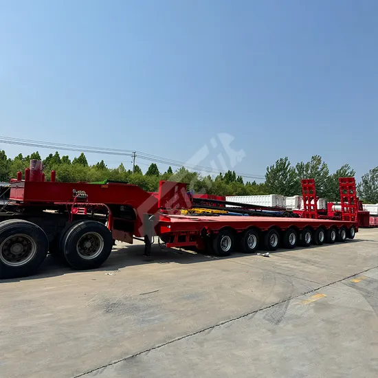 9 Line 18 Axles 200 Tons Low Flat Bed Truck Semi Trailer Axles Lifting Hydraulic Driving Customized 