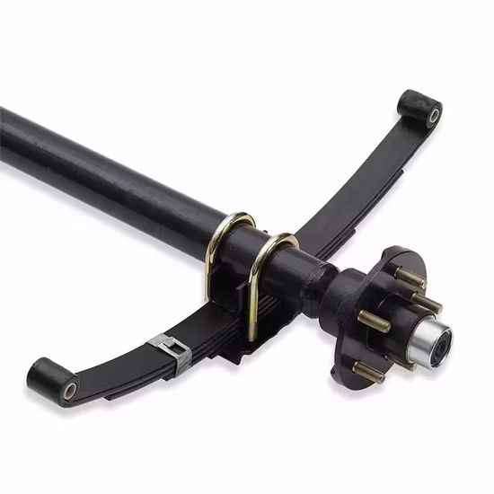 3500 Lb Round Solid Small Utility Trailer Boat Trailer Parts Axle with 5 on 4.5 Bolt Pattern Idler Hub