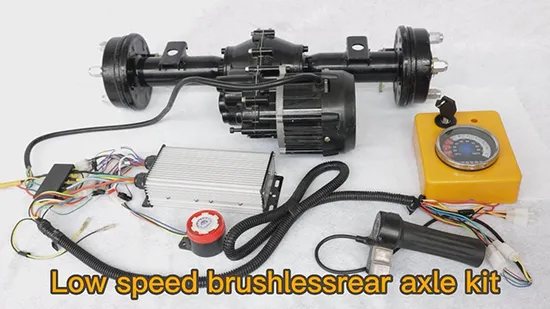 1000W Motor Brake Low Speed Rear Driven Axle with Controller Kit Electric Trolley Flat Car Rear Axle Assembly 
